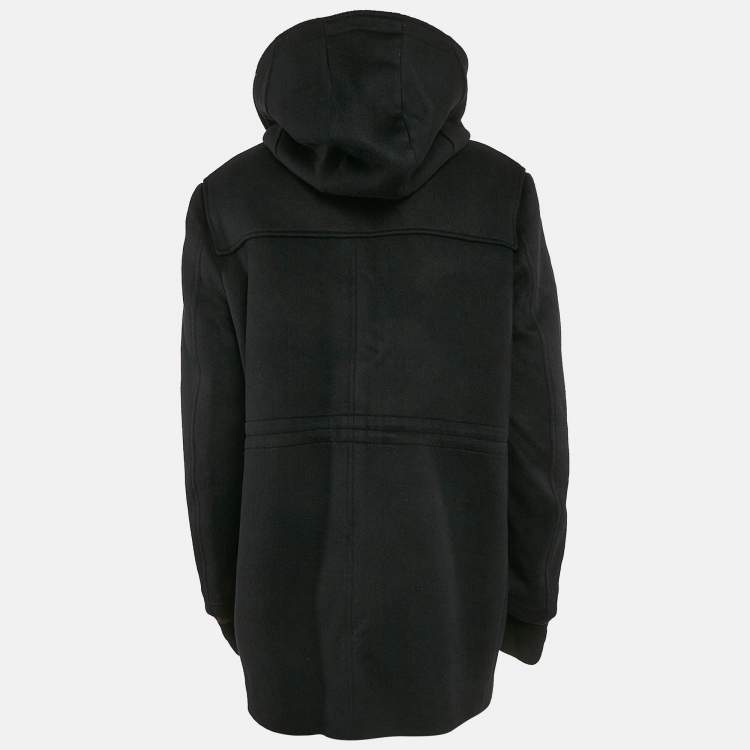 Pre Owned Ermenegildo Zegna Black Wool Felt Hooded Coat XXL