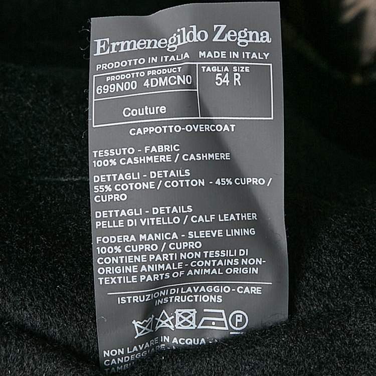 Pre Owned Ermenegildo Zegna Black Wool Felt Hooded Coat XXL