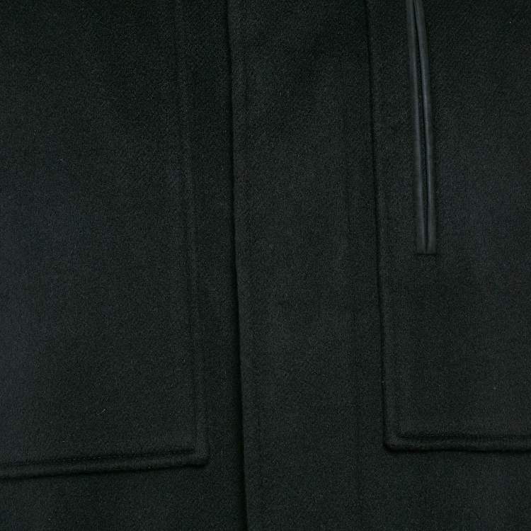 Pre Owned Ermenegildo Zegna Black Wool Felt Hooded Coat XXL