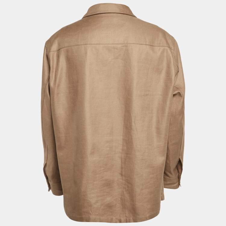 Pre Owned Ermenegildo Zegna Beige Linen Oversized Shirt XXL