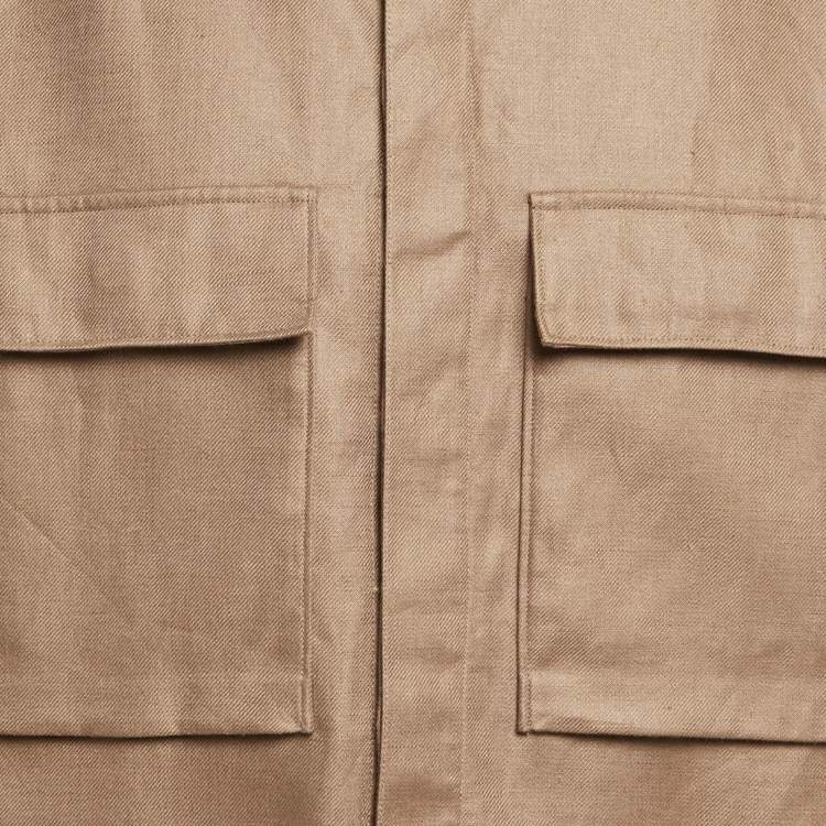 Pre Owned Ermenegildo Zegna Beige Linen Oversized Shirt XXL