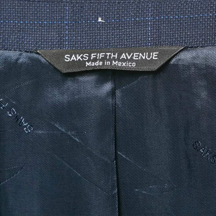 Pre Owned Ermenegildo Zegna Navy Blue Plaid Wool Traveller Pants Suit L