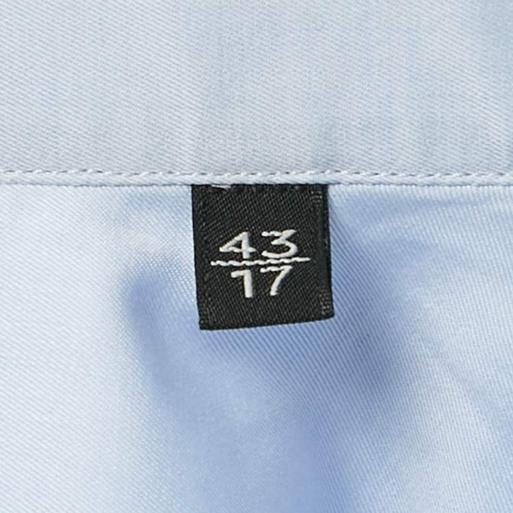 Pre Owned Ermenegildo Zegna Blue Cotton Button Front Shirt XXL