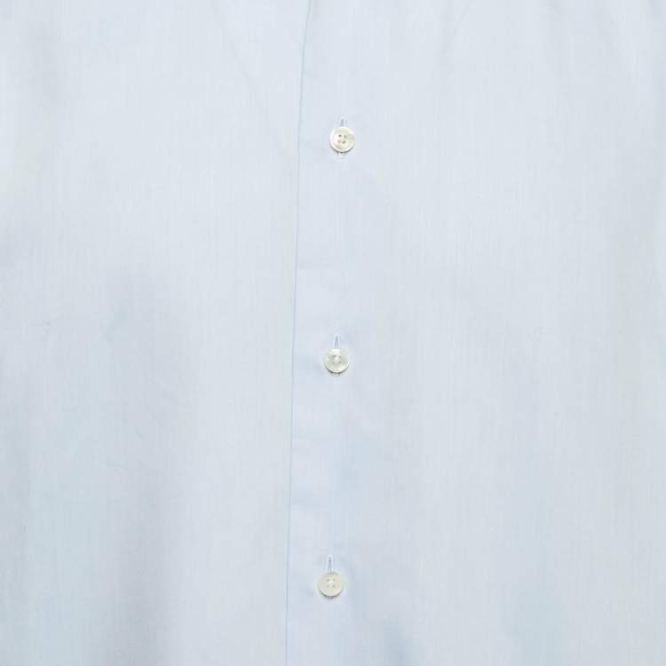 Pre Owned Ermenegildo Zegna Blue Cotton Button Front Shirt XXL
