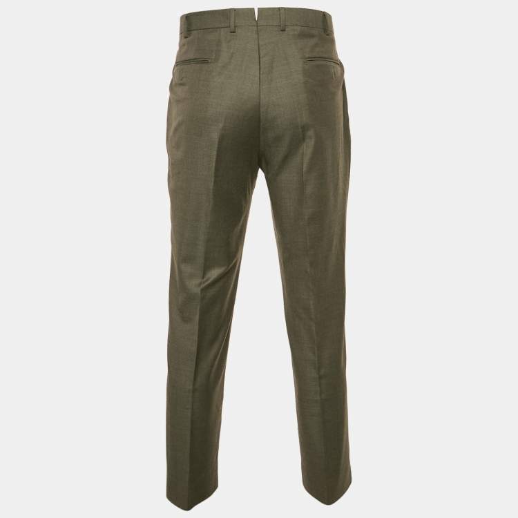 Pre Owned Ermenegildo Zegna Dark Grey Wool Regular Fit Trousers XL