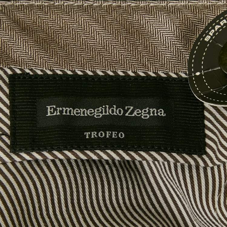 Pre Owned Ermenegildo Zegna Dark Grey Wool Regular Fit Trousers XL
