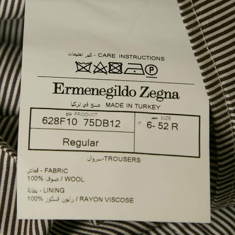 Pre Owned Ermenegildo Zegna Dark Grey Wool Regular Fit Trousers XL