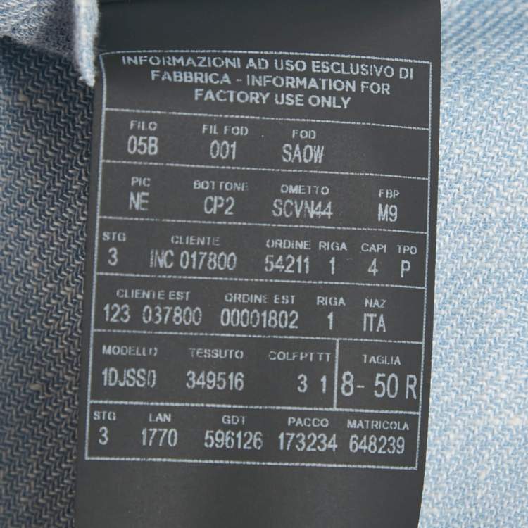 Pre Owned Ermenegildo Zegna Blue Linen Regular Fit Crossover Blazer L