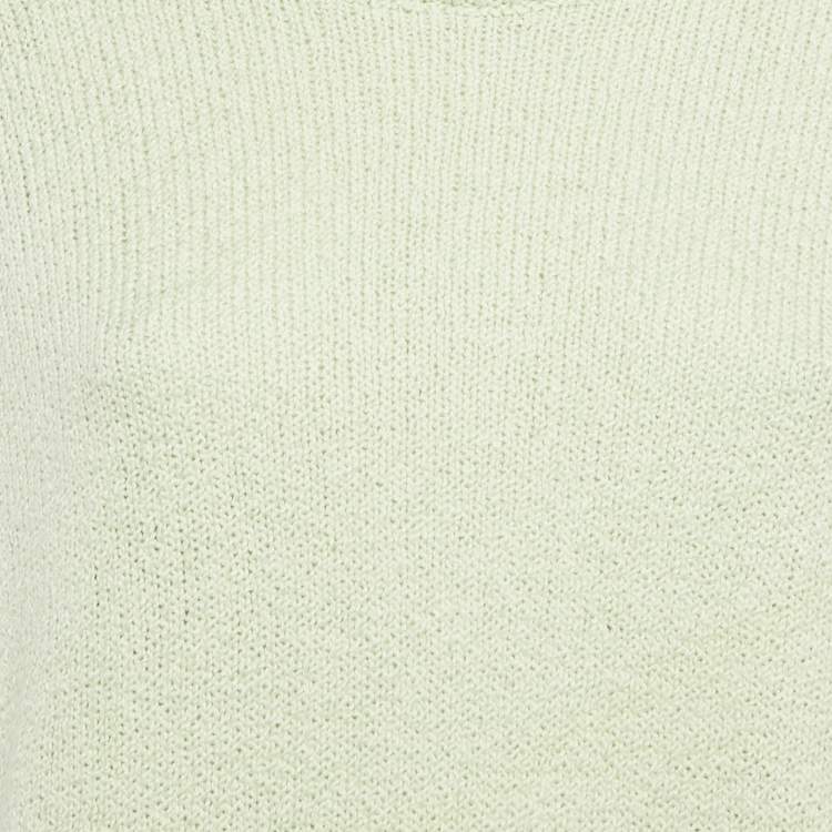 Pre Owned Zegna Green Rib Knit Crewneck Sweater L
