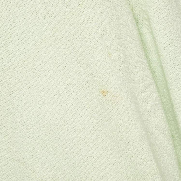 Pre Owned Zegna Green Rib Knit Crewneck Sweater L