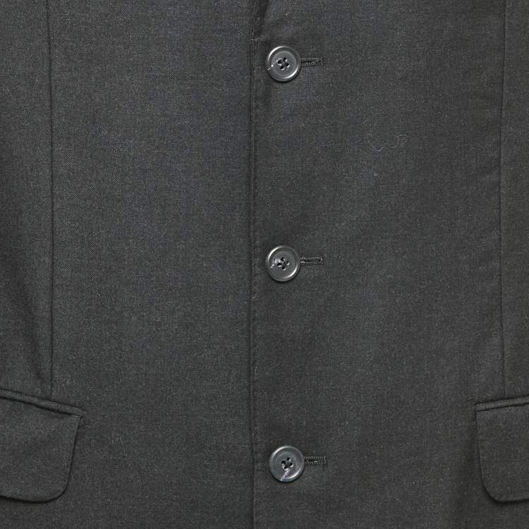 Pre Owned Ermenegildo Zegna Black Wool & Cashmere Button Front Blazer M