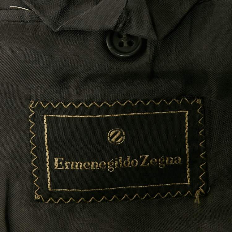 Pre Owned Ermenegildo Zegna Black Wool & Cashmere Button Front Blazer M