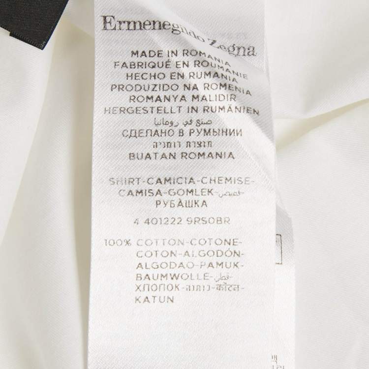 Pre Owned Ermenegildo Zegna White Cotton Regular Fit Shirt 3XL