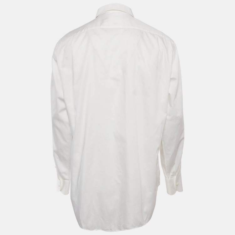 Pre Owned Ermenegildo Zegna White Cotton Regular Fit Shirt 3XL