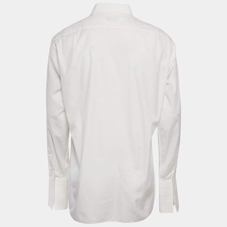 Pre Owned Ermenegildo Zegna White Cotton Full Sleeve Shirt XL