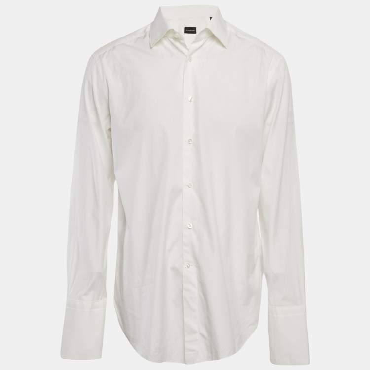 Pre Owned Ermenegildo Zegna White Cotton Full Sleeve Shirt XL