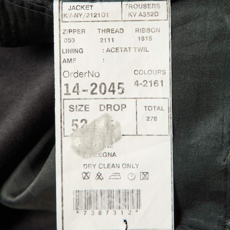 Pre Owned Ermenegildo Zegna Black Wool Tailored Suit XL
