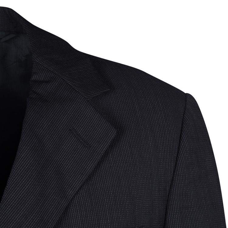 Pre Owned Ermenegildo Zegna Soft Navy Blue Wool Textured Blazer M