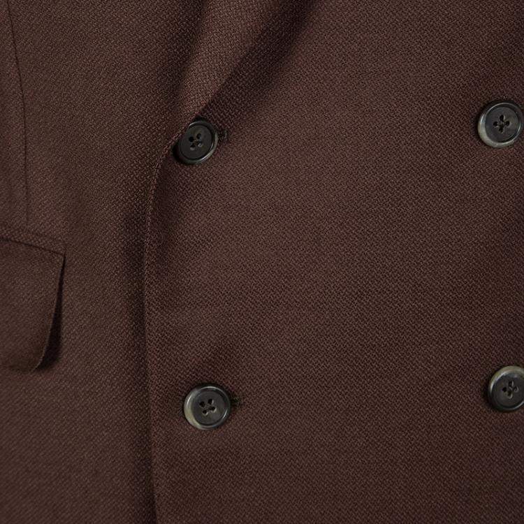 Pre Owned Ermenegildo Zegna By Mientus Brown Wool Cashmere Double Breasted Blazer L