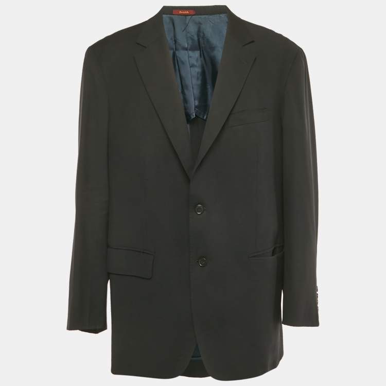 Pre Owned Ermenegildo Zegna Zenith Black Wool Single Breasted Blazer XXL