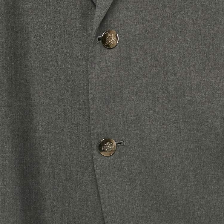 Pre Owned Ermenegildo Zegna Grey Wool Single Breasted Blazer XL