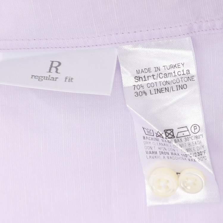 Pre Owned Ermenegildo Zegna Lilac Linen Blend Long Sleeve Shirt S