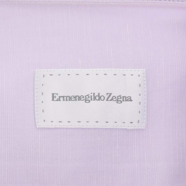 Pre Owned Ermenegildo Zegna Lilac Linen Blend Long Sleeve Shirt S