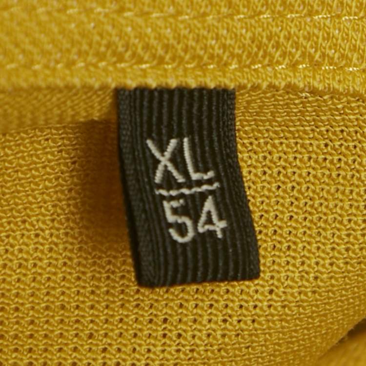 Pre Owned Ermenegildo Zegna Yellow Wool Jersey Polo T-Shirt XL