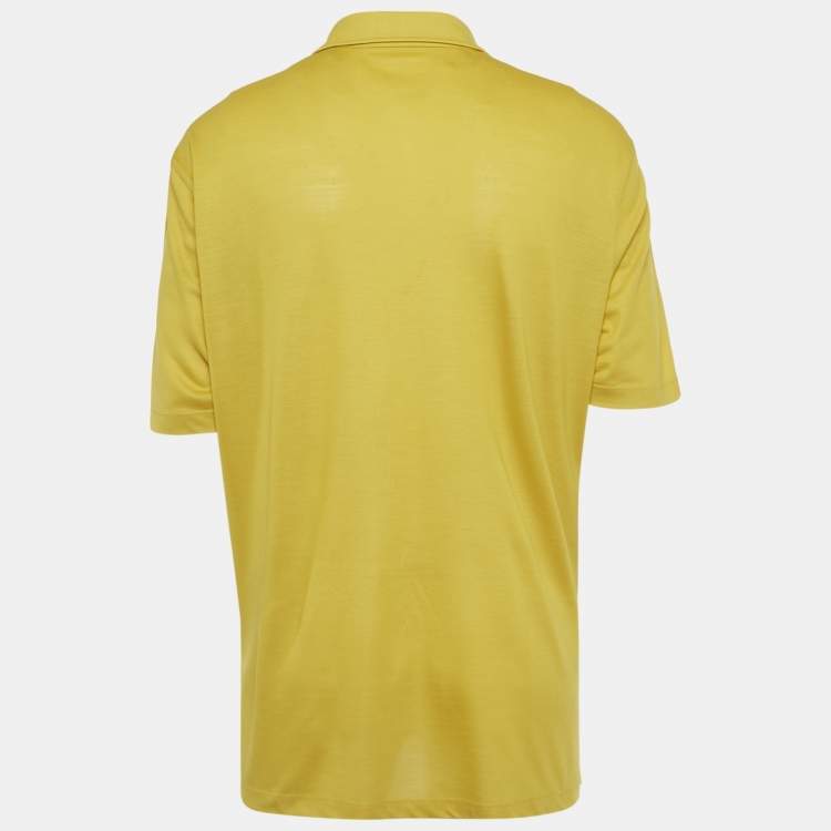 Pre Owned Ermenegildo Zegna Yellow Wool Jersey Polo T-Shirt XL