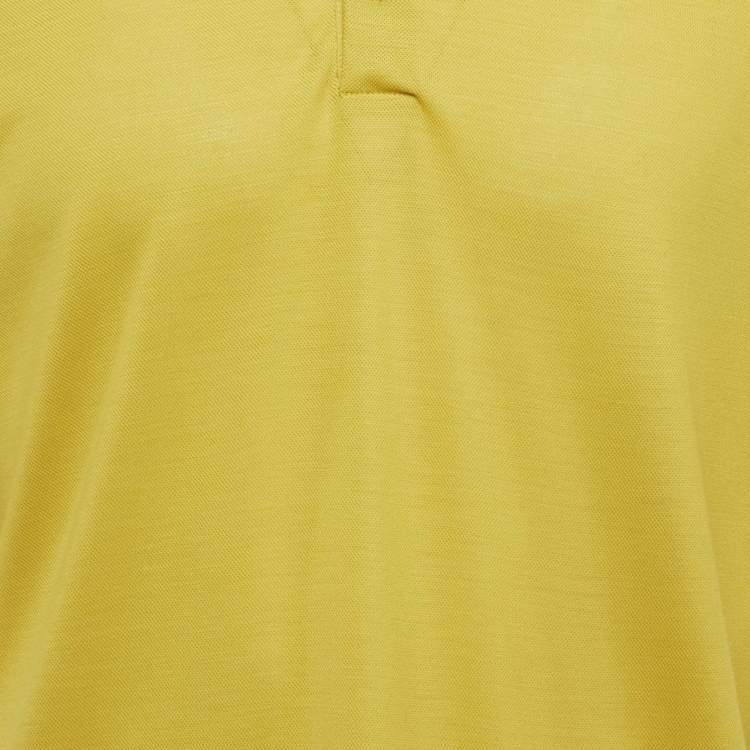 Pre Owned Ermenegildo Zegna Yellow Wool Jersey Polo T-Shirt XL