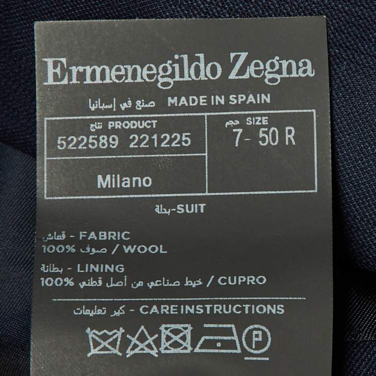 Pre Owned Ermenegildo Zegna Navy Blue Wool 15 MILMIL 15 Tailored Blazer L