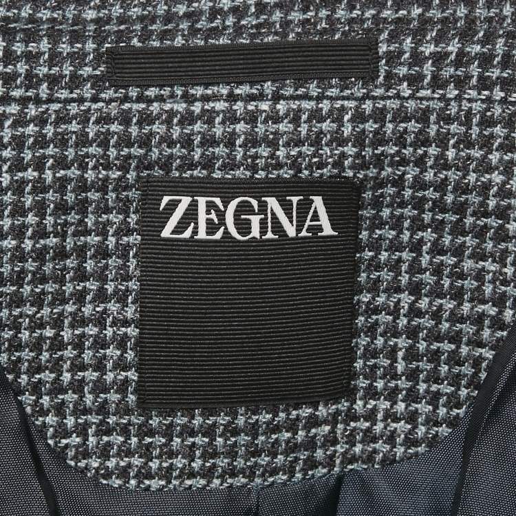 Pre Owned Ermenegildo Zegna Grey Patterned Wool Blend Single Breasted Blazer XXXL