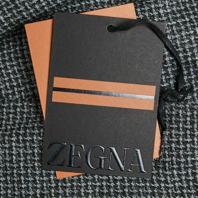 Pre Owned Ermenegildo Zegna Grey Patterned Wool Blend Single Breasted Blazer XXXL