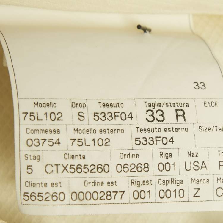 مملوكة مسبقًا Ermenegildo Zegna Beige Gabardine Formal Trousers M