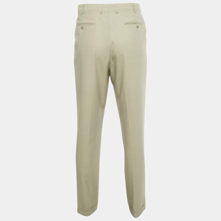 مملوكة مسبقًا Ermenegildo Zegna Beige Gabardine Formal Trousers M