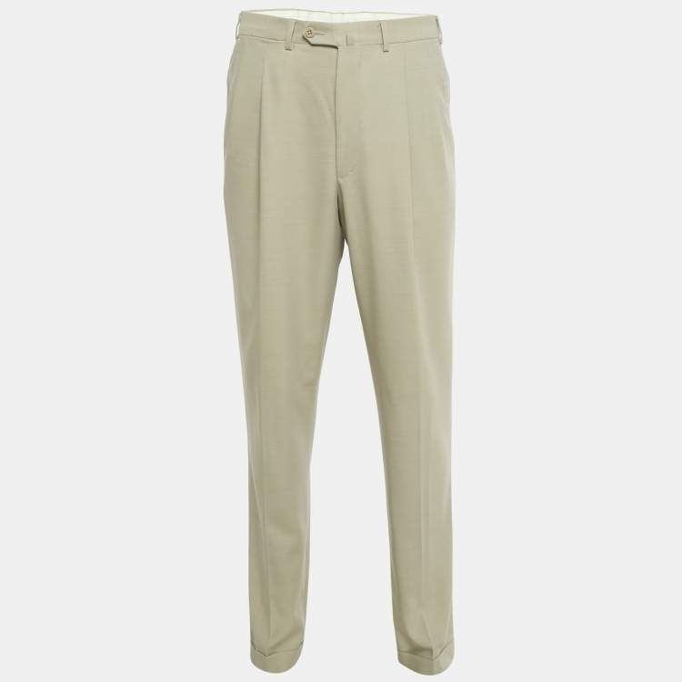 مملوكة مسبقًا Ermenegildo Zegna Beige Gabardine Formal Trousers M