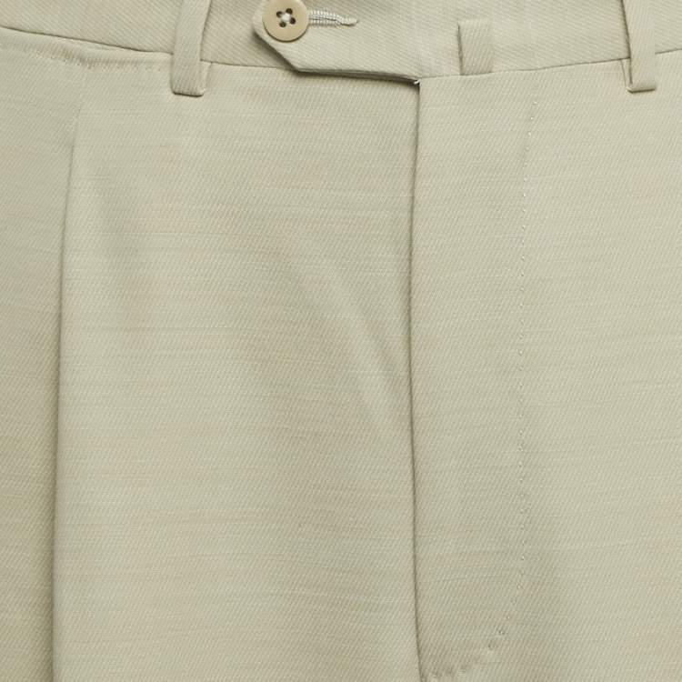 مملوكة مسبقًا Ermenegildo Zegna Beige Gabardine Formal Trousers M