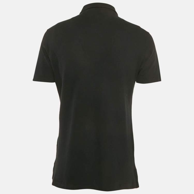 Pre Owned Ermenegildo Zegna Black Cotton Polo T-Shirt S