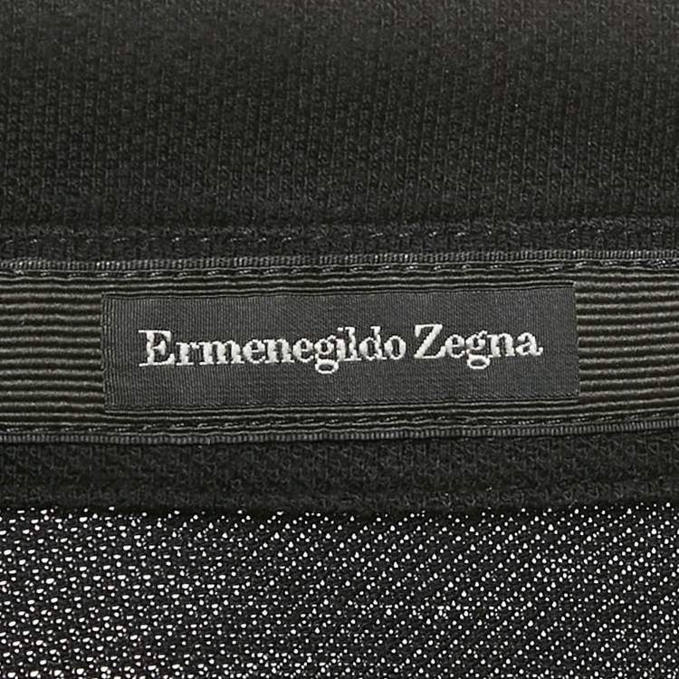 Pre Owned Ermenegildo Zegna Black Cotton Polo T-Shirt S
