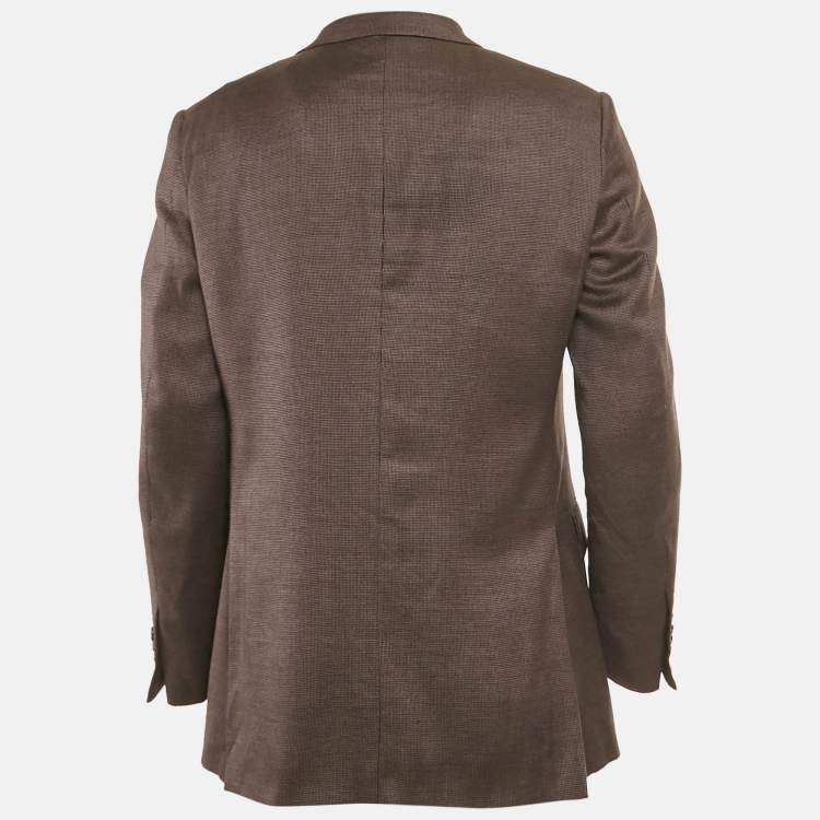 Pre Owned Ermenegildo Zegna Pink Patterned Cotton Blend Blazer L