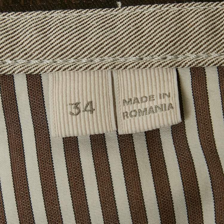 Pre Owned Ermenegildo Zegna Brown Denim Regular Fit Jeans M/Waist 32"