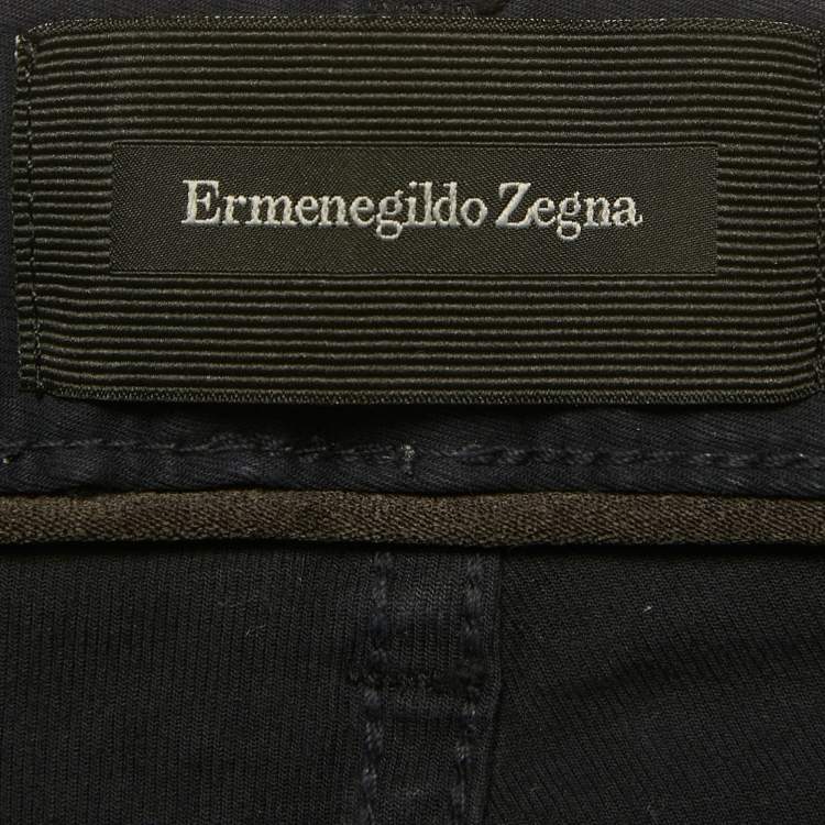 Pre Owned Ermenegildo Zegna Navy Blue Denim Slim Fit Pants M/Waist 33"