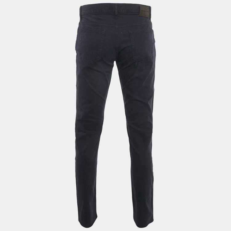 Pre Owned Ermenegildo Zegna Navy Blue Denim Slim Fit Pants M/Waist 33"