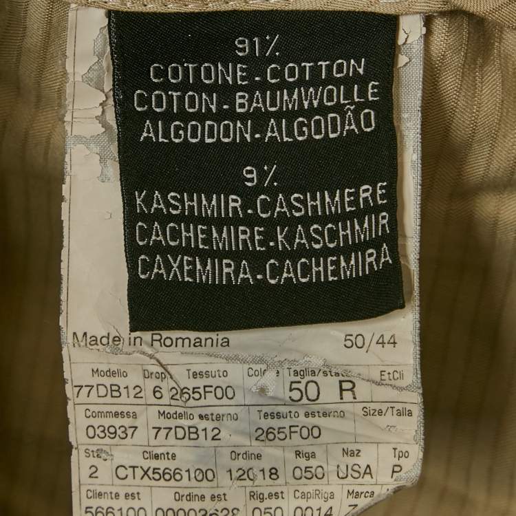 Pre Owned Ermenegildo Zegna Beige Corduroy Regular Fit Pants L/Waist 33"