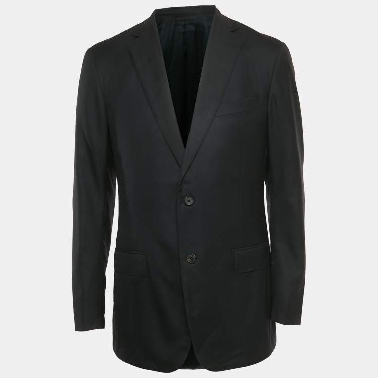 Pre Owned Ermenegildo Zegna Black Wool Blazer L