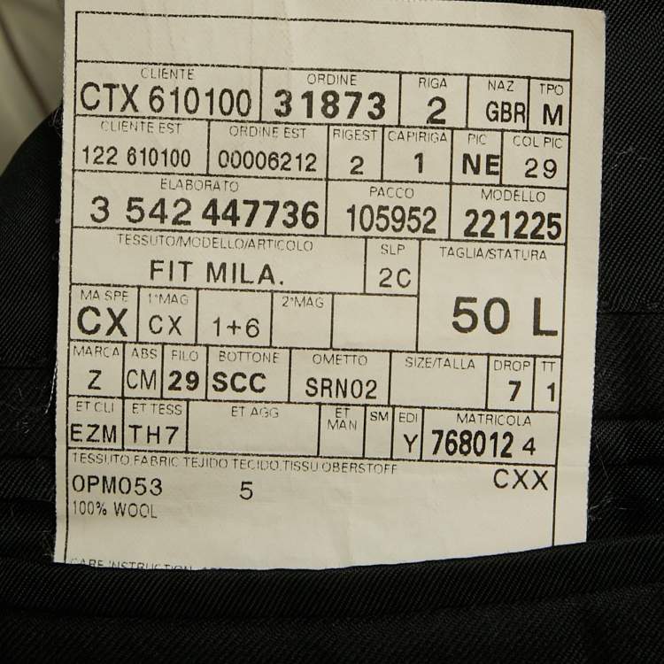 Pre Owned Ermenegildo Zegna Black Wool Blazer L