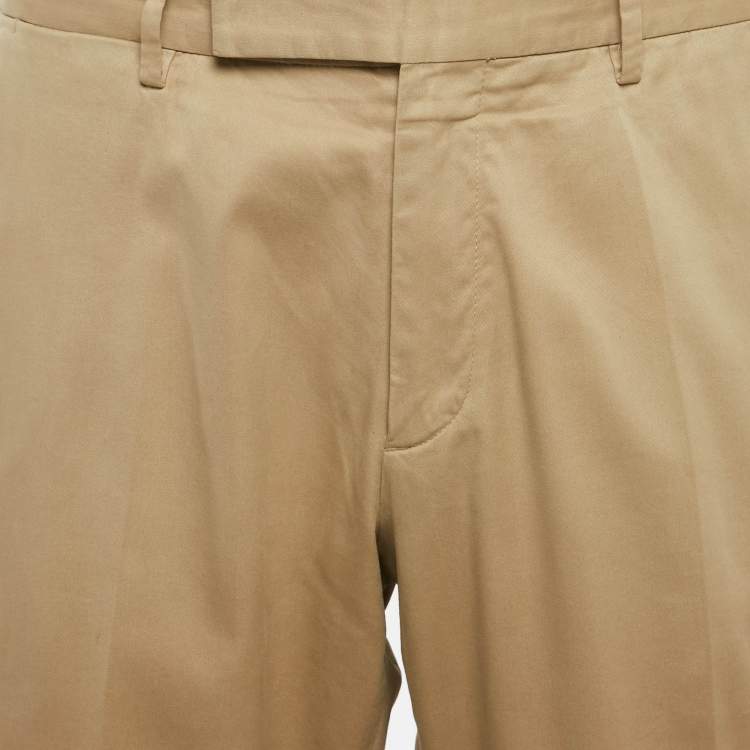 Pre Owned بنطلون إيرمنجلدو زينيا قطن بيج شينو إكسترا لارج