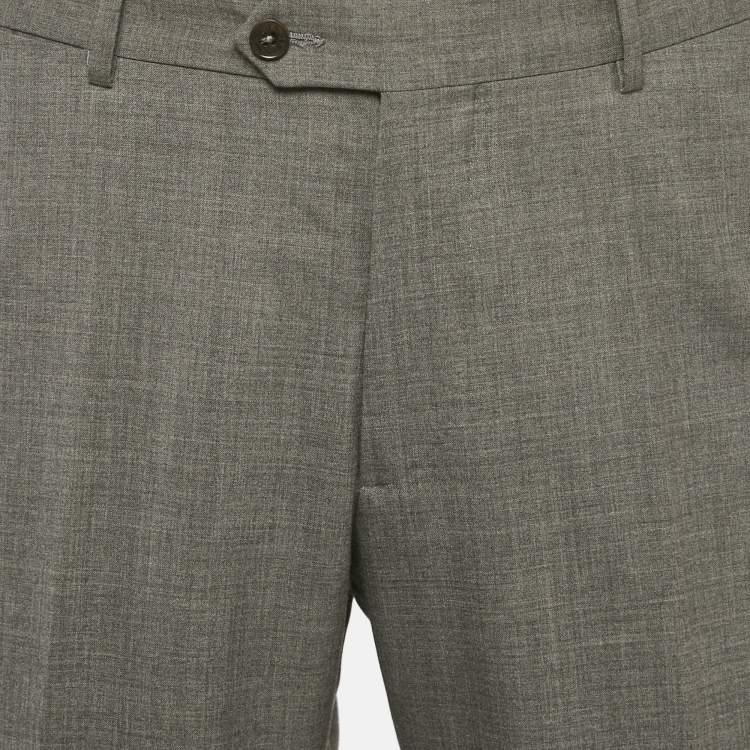Pre Owned Ermenegildo Zegna Grey Wool Formal Pants XL