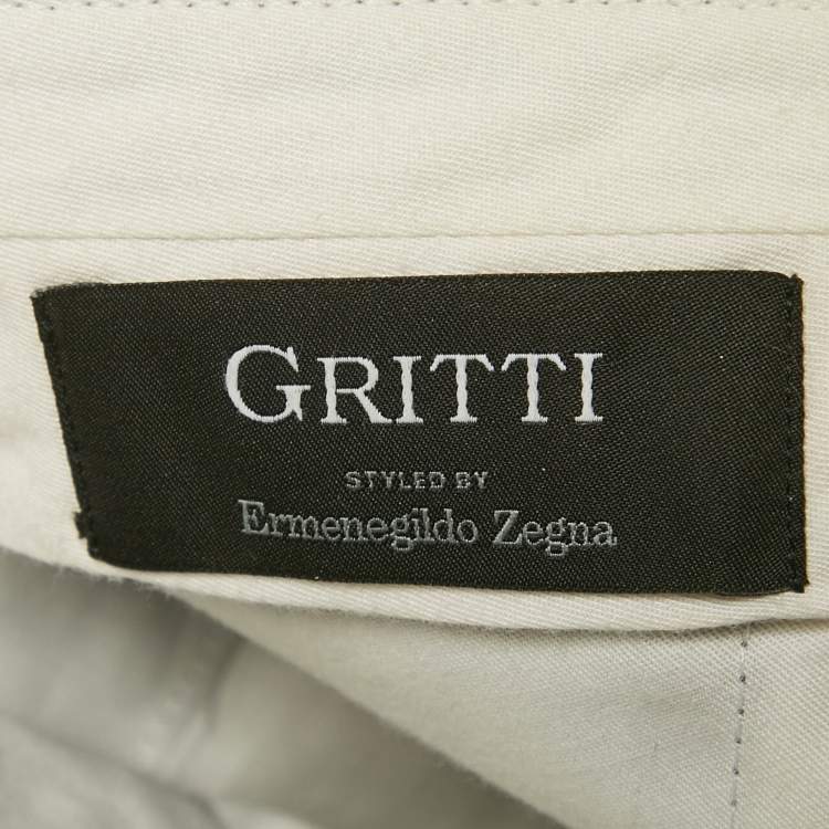 Pre Owned Ermenegildo Zegna Grey Wool Formal Pants XL