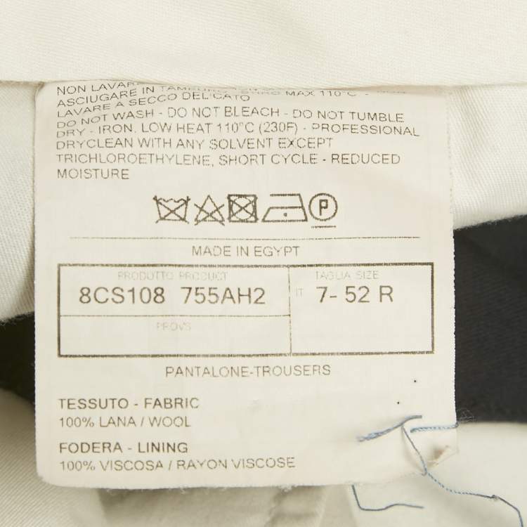 Pre Owned Gritti Ermenegildo Zegna Navy Blue Twill Regular Fit Pants XL/Waist 36"